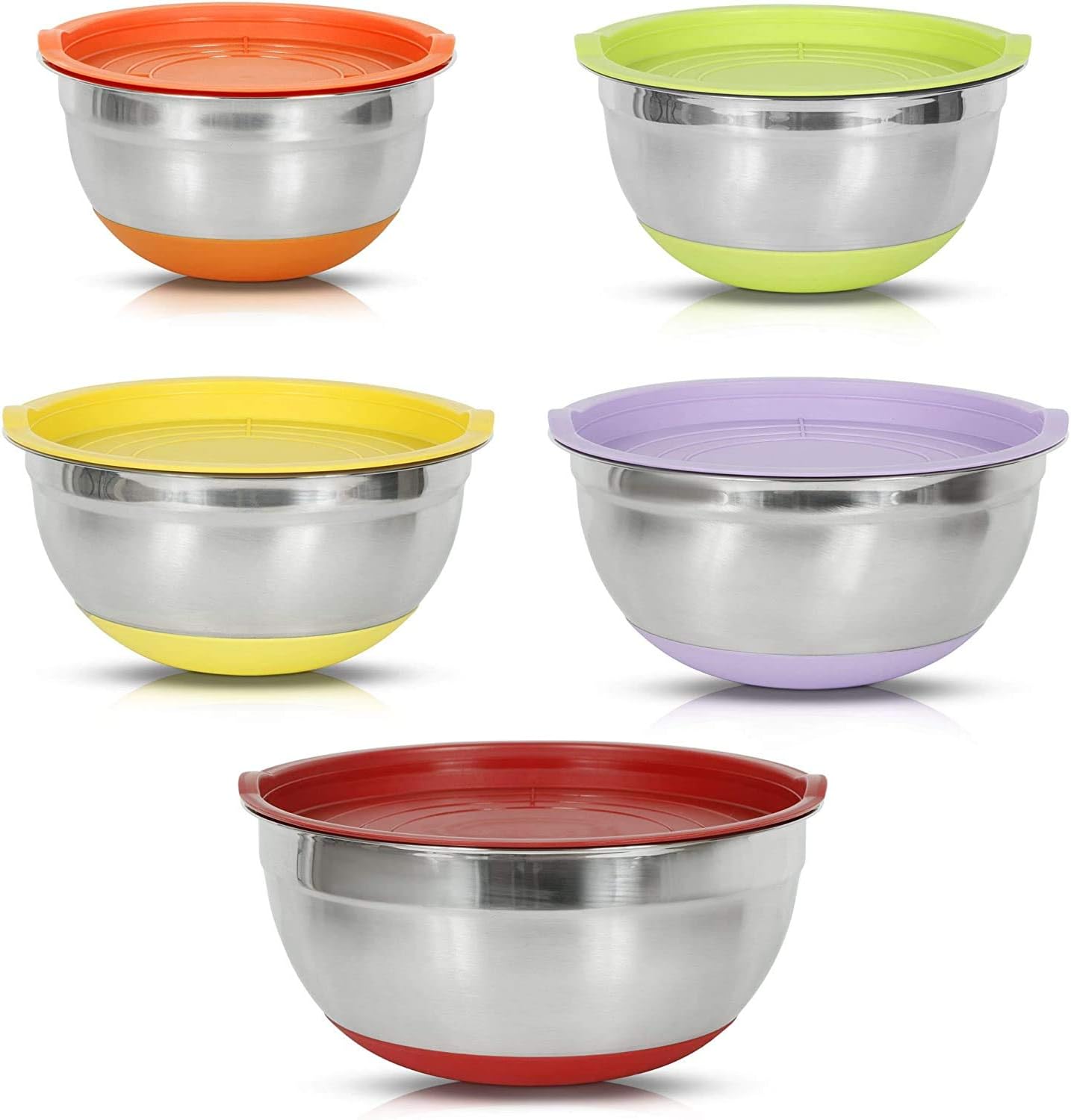 Simpli-Magic 79382 Mixing Bowls with Airtight Lids, Premium, Stainless, 10 Piece Set
