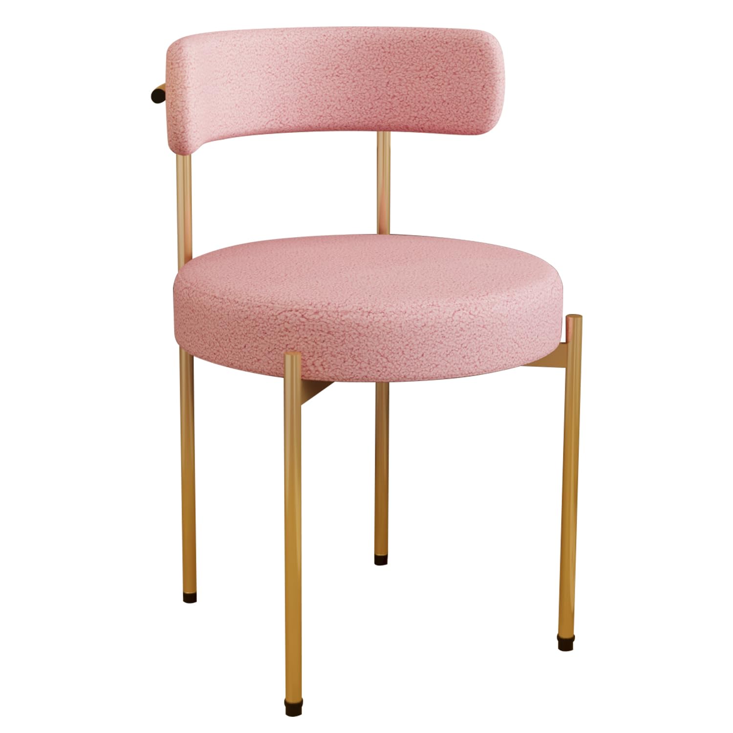 Silla de escritorio sin ruedas, cómoda silla decorativa para sala de estar, comedor, dormitorio, oficina en casa, silla moderna tapizada sin brazos de mediados de siglo con patas de metal (marco