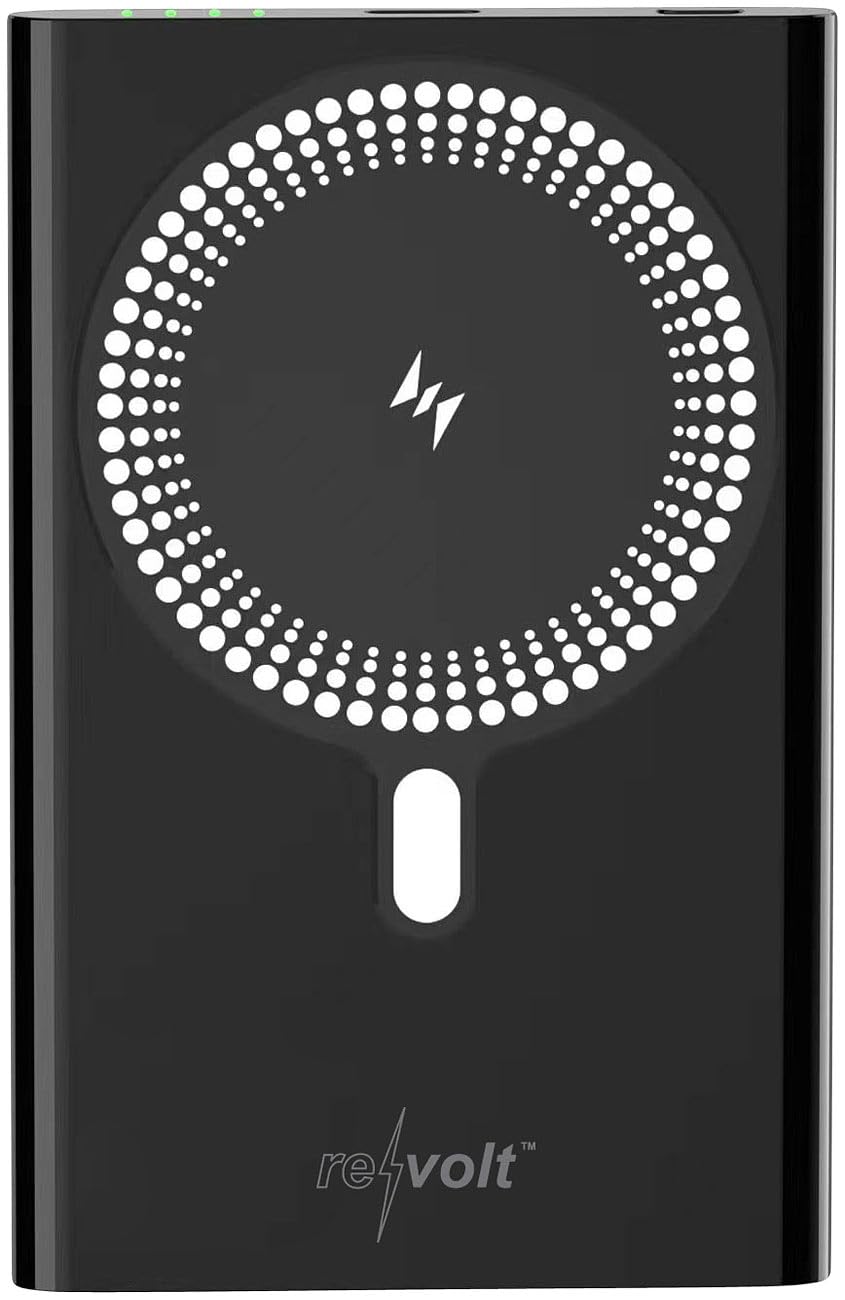 revolt powerbank portatile: Set da 2 Powerbank, PB-450, 5.000 mAh, compatibile con Qi e MagSafe (magsafe slim, leggero, mini)