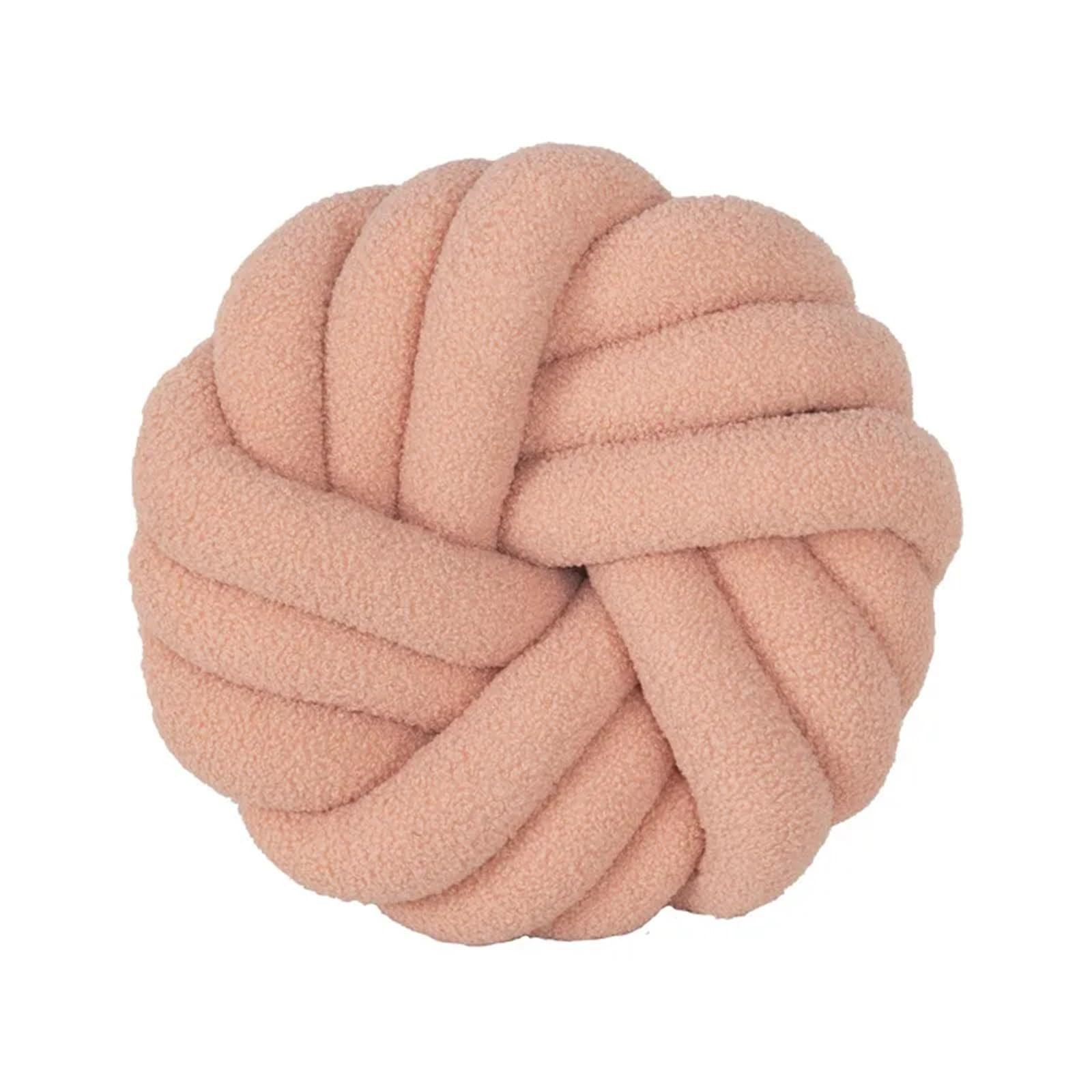 Coussin nœud en peluche rose pour oreiller décoratif de chambre