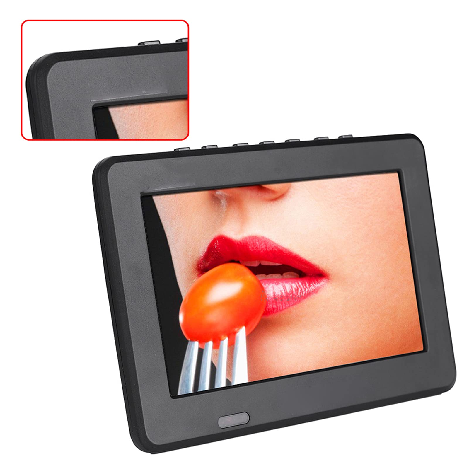 7 Pulgadas TV portátil, LED pequeña Televisión Dos Altavoz TV Digital con 1200 mAh baterías Recargables y Mando a Distancia para cámara, Cocina, Caravana, Coche