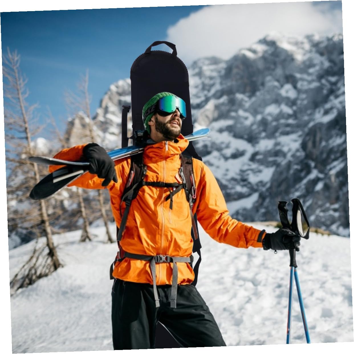 Housse de Protection pour Snowboard Noire Légère Paquet de Rangement à Dos Multi-Usage Compatible Transport Ski Étui Résistant pour Voyage en Voiture et Avion Stockage