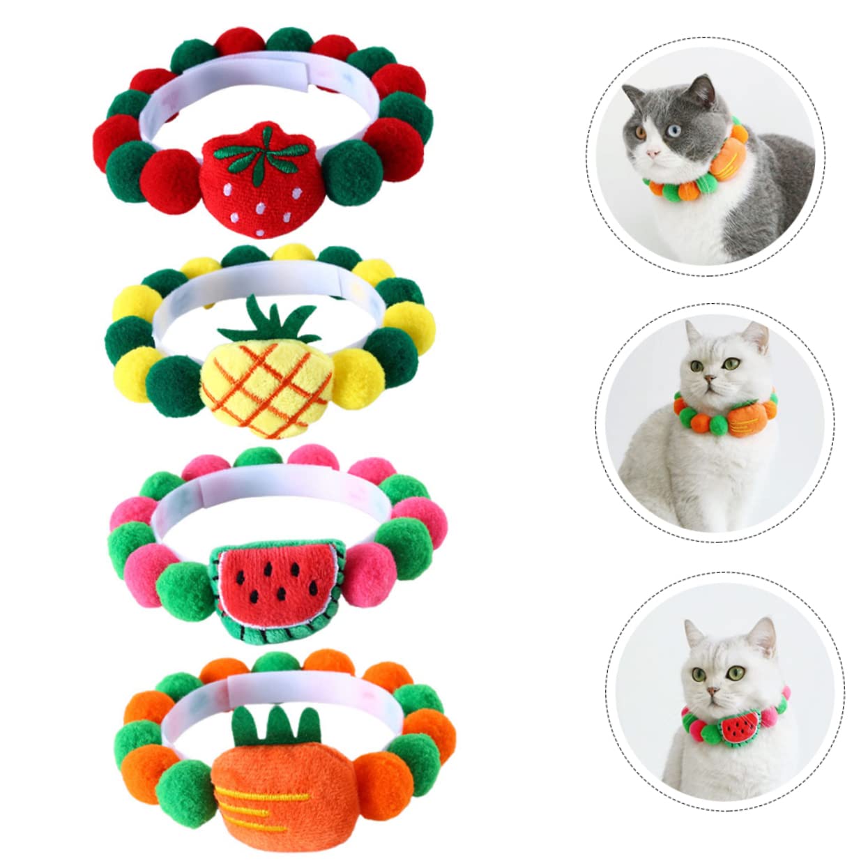 20pezzi Collare Decorativo Per Gattini Stile Fruttato Design Carino Per Feste Collare e Confortevole Per Animali Domestici Accessorio Adorabile Per Gatti e Cuccioli