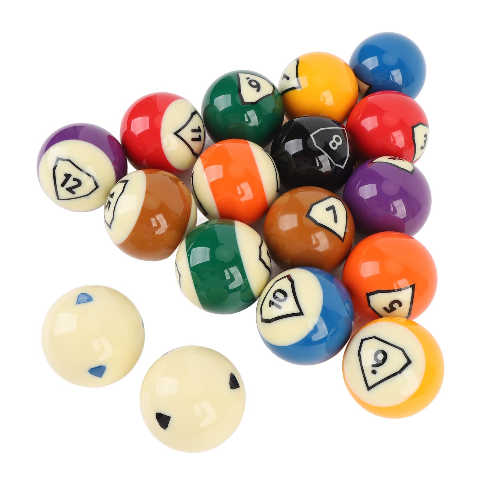 16A 16 Colors 57.2mm Standard Set of 17 Pool Balls for Billiard Table, Standard Pool Balls, Pool Table Accessories Regulation Size Pool Table Balls for Home Entertainment