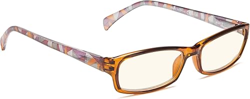 Miniatura 1 de Gafas de computadora de moda para mujer, diseño de patrón (marrón, 1.50)