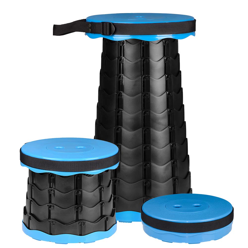 N/T Portable Folding Stool Chair for Camping, Retractable Stool Lightweight Travel Collapsible Stools for Fishing Hiking Traveling Outdoor Activities Kitchen Bathroom Bedroom, Holds up 350lb