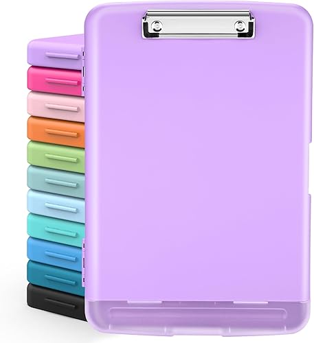 Miniatura 8 de Sooez Tableros de clip de 8.5 x 11 pulgadas con almacenamiento, portapapeles de almacenamiento de alta capacidad, carpeta de portapapeles de