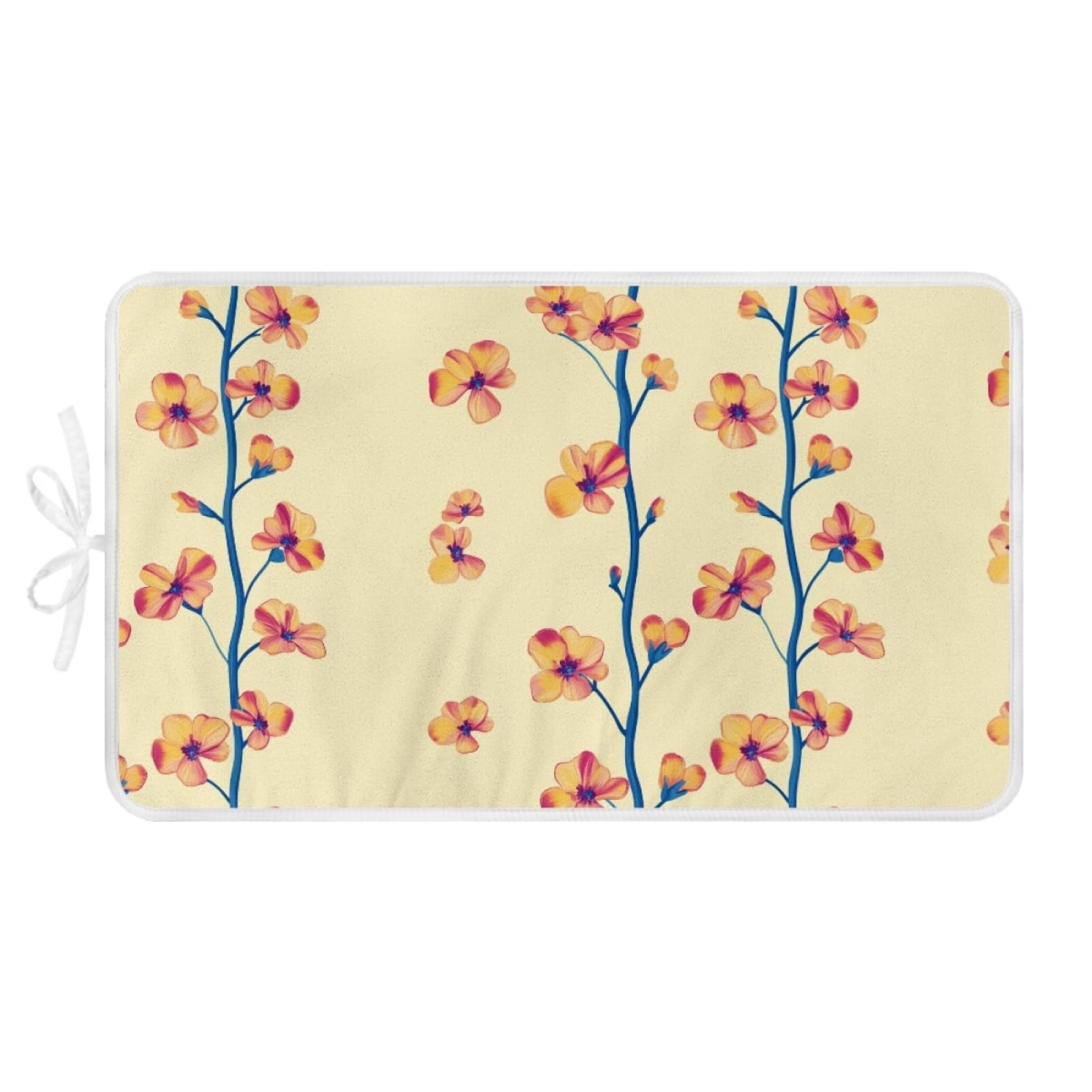 Bügelmatte Orangeblaue Blume Bügeleinlage Faltbares Hitzebeständig Waschbar Bügelauflage für Tisch und andere Oberflächen Bügelbrett Unterlage rutschfeste Bügeldecke 80x50cm (2 Stück)
