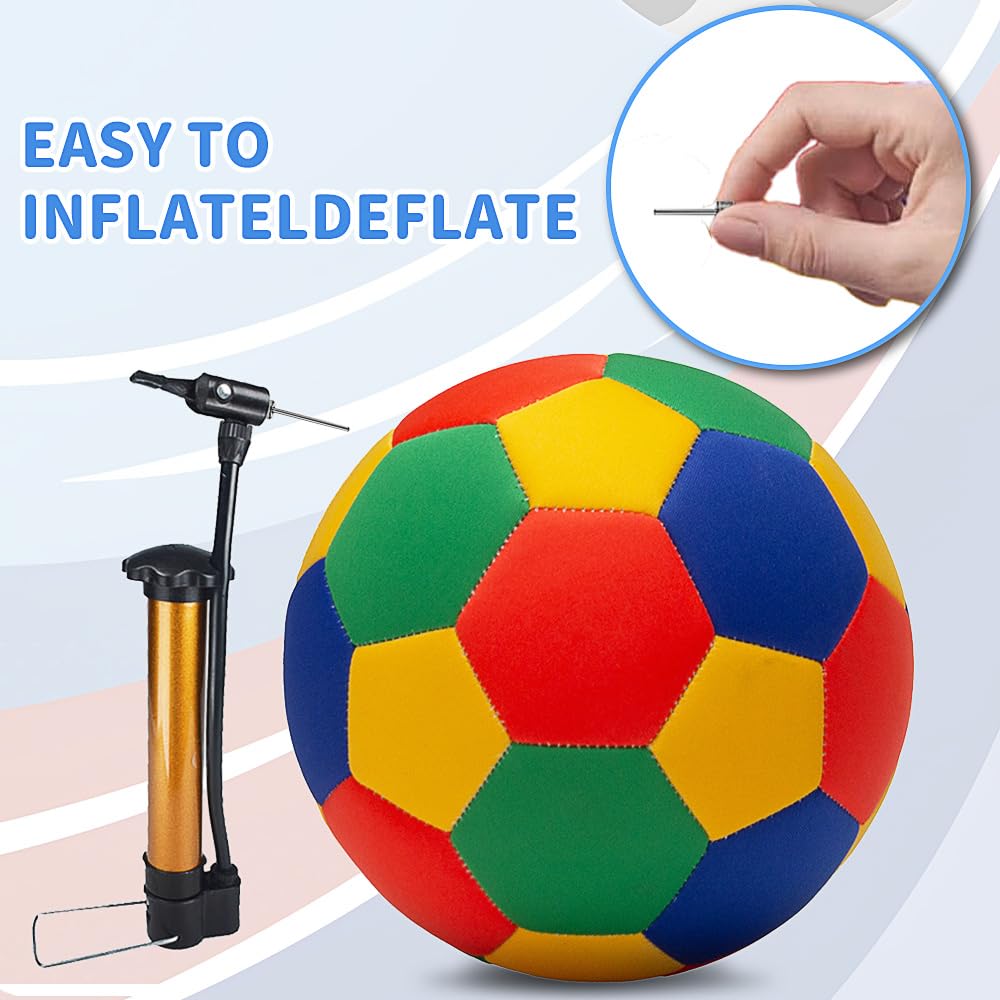 Indoor-Fußball-Trainingsball für Zuhause House, Softball Fußball Größe 4, Softball Kinder Curve Ball mit Pumpe, Netz, Nadeln, IndoorFußball für Jugendliche, Geschenk für Kinder Training Indoor