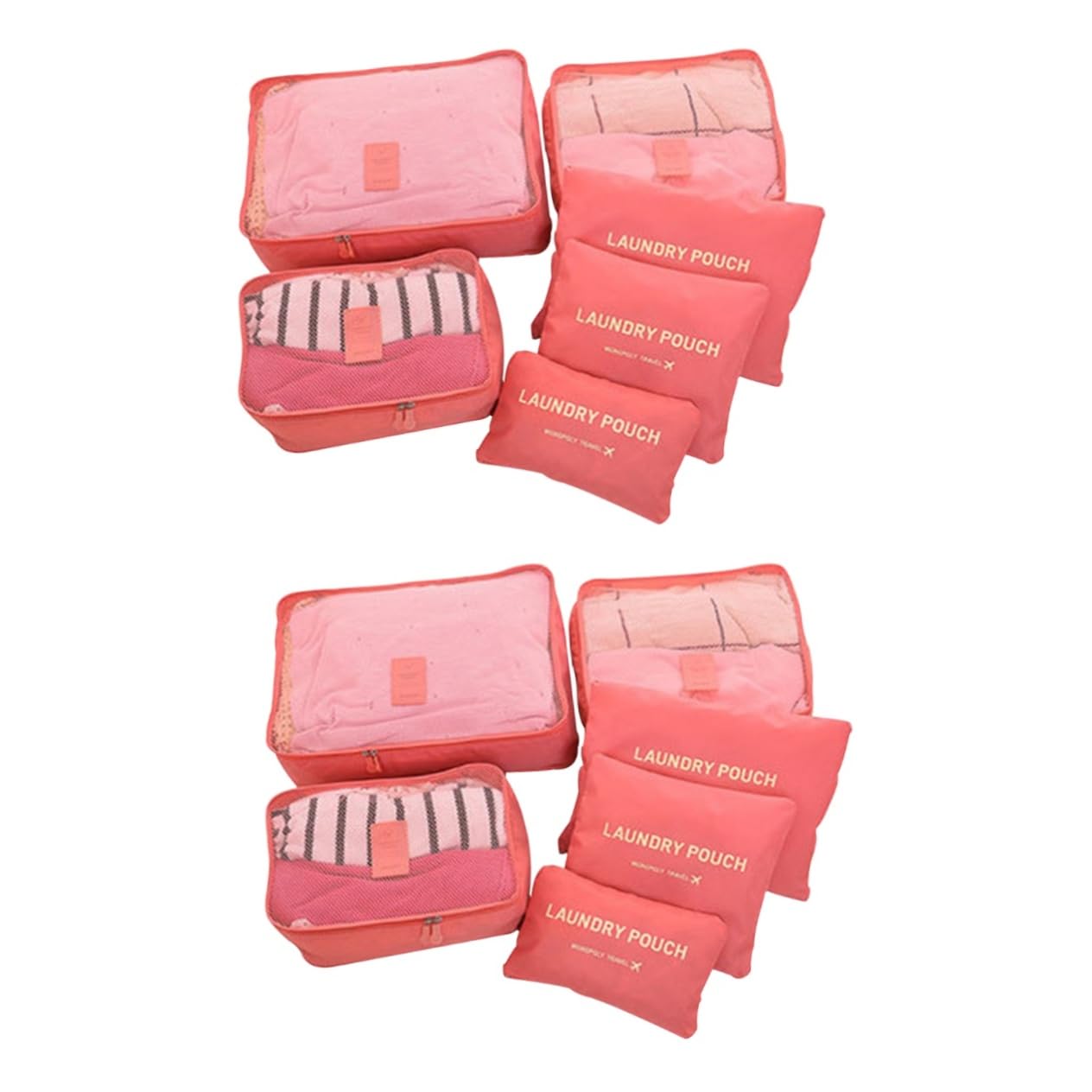 SOIMISS 12pezzi Sacchetti Salvaspazio Per Viaggi Cubi Organizzatori Resistenti Rosso Anguria Con Borsa Per Lavanderia Per Abbigliamento e Accessori Perfetti Per Famiglie e Viaggi Lungo