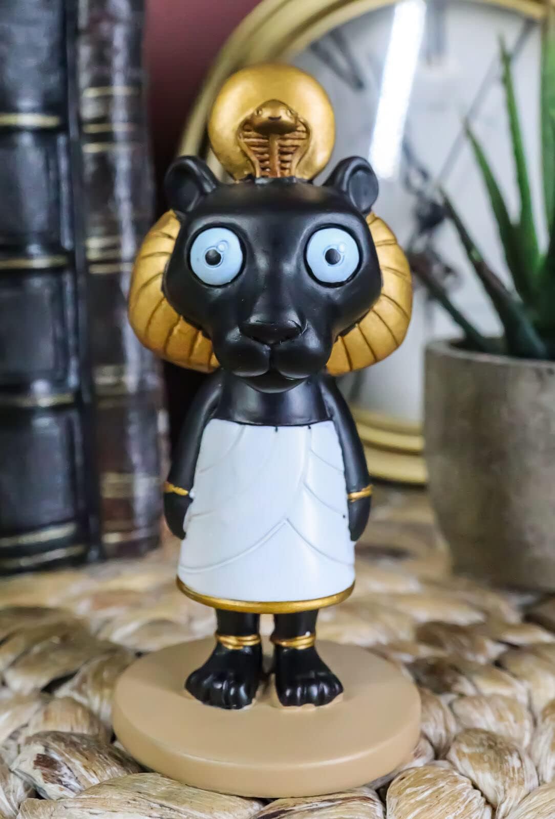 SUPER BINGO Home Accents Gift Weegyptians Sekmet Egyptian Sun Deity Lioness Sachmis Statue 4" H Figurine - Home Decoration wrt-bn-1083