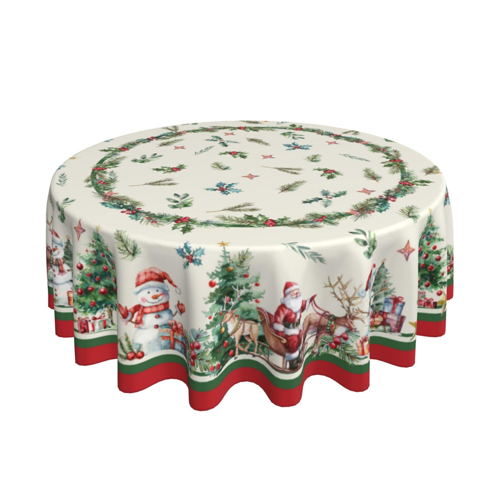Snowy Xmas Tree Wooden Door Christmas Tablecloth main image 0