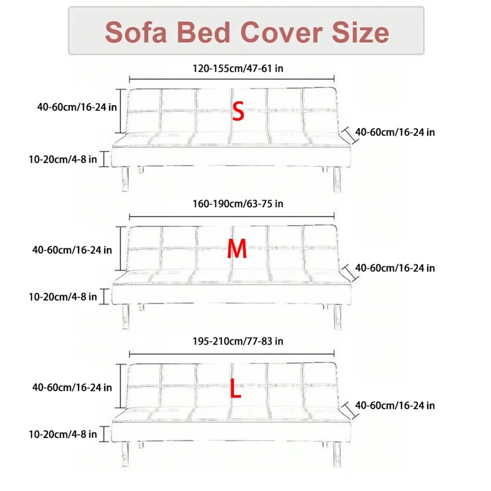 Copridivano senza Braccioli Copridivano letto senza braccioli elastico universale Four Seasons Jacquard tridimensionale pieghevole(Beige,S-sofa bed cover)