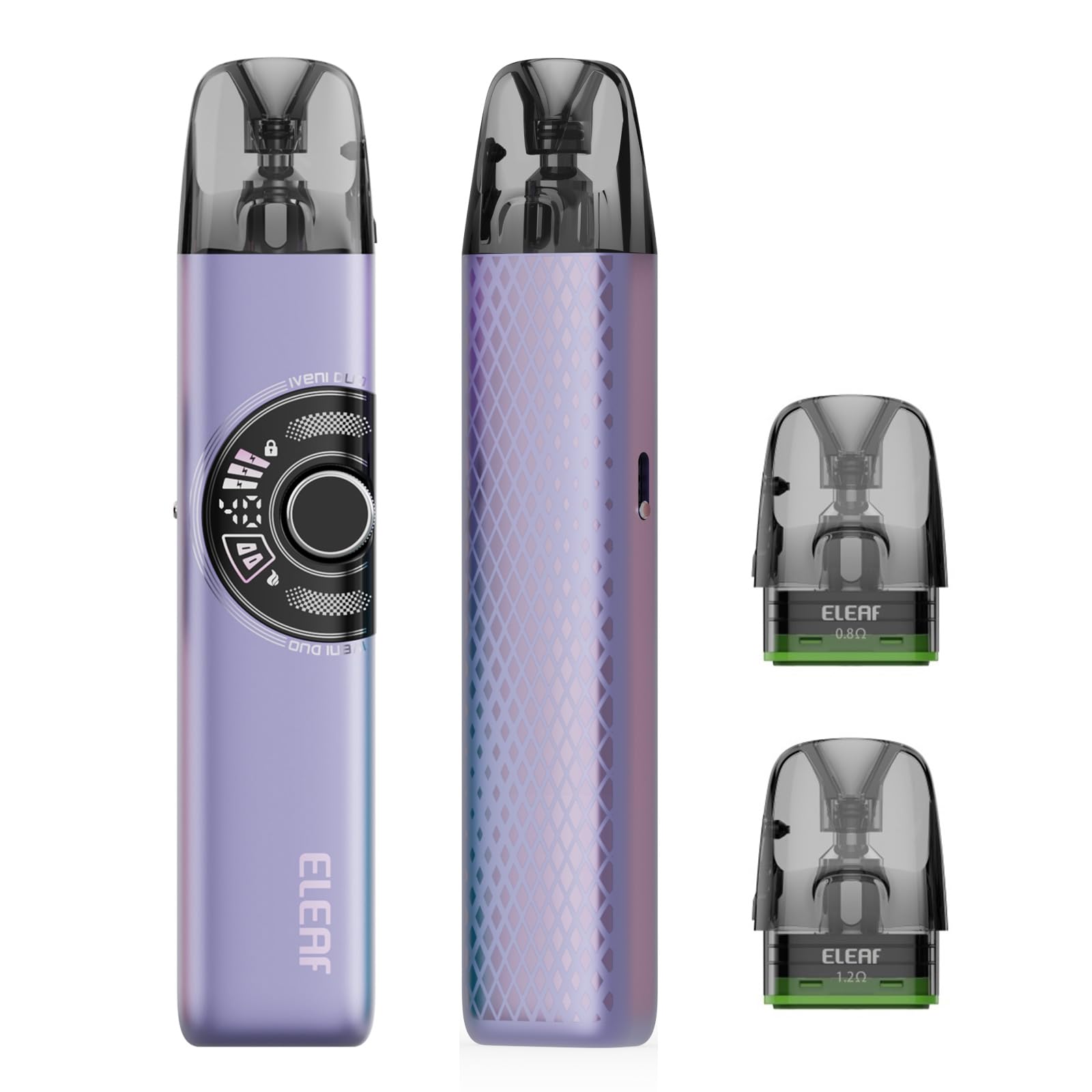 Eleaf Iveni Duo Kit sigarette elettroniche Dual Mesh 1300 mAh 3 ml Pod  System senza nicotina Purple : Amazon.it: Elettronica
