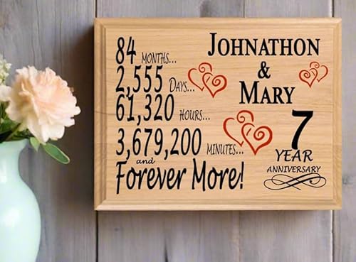 Miniatura 56 de Placa de regalo personalizada para el primer aniversario, regalo de boda para esposa, marido, pareja, él, ella, madera maciza, fabricado en los