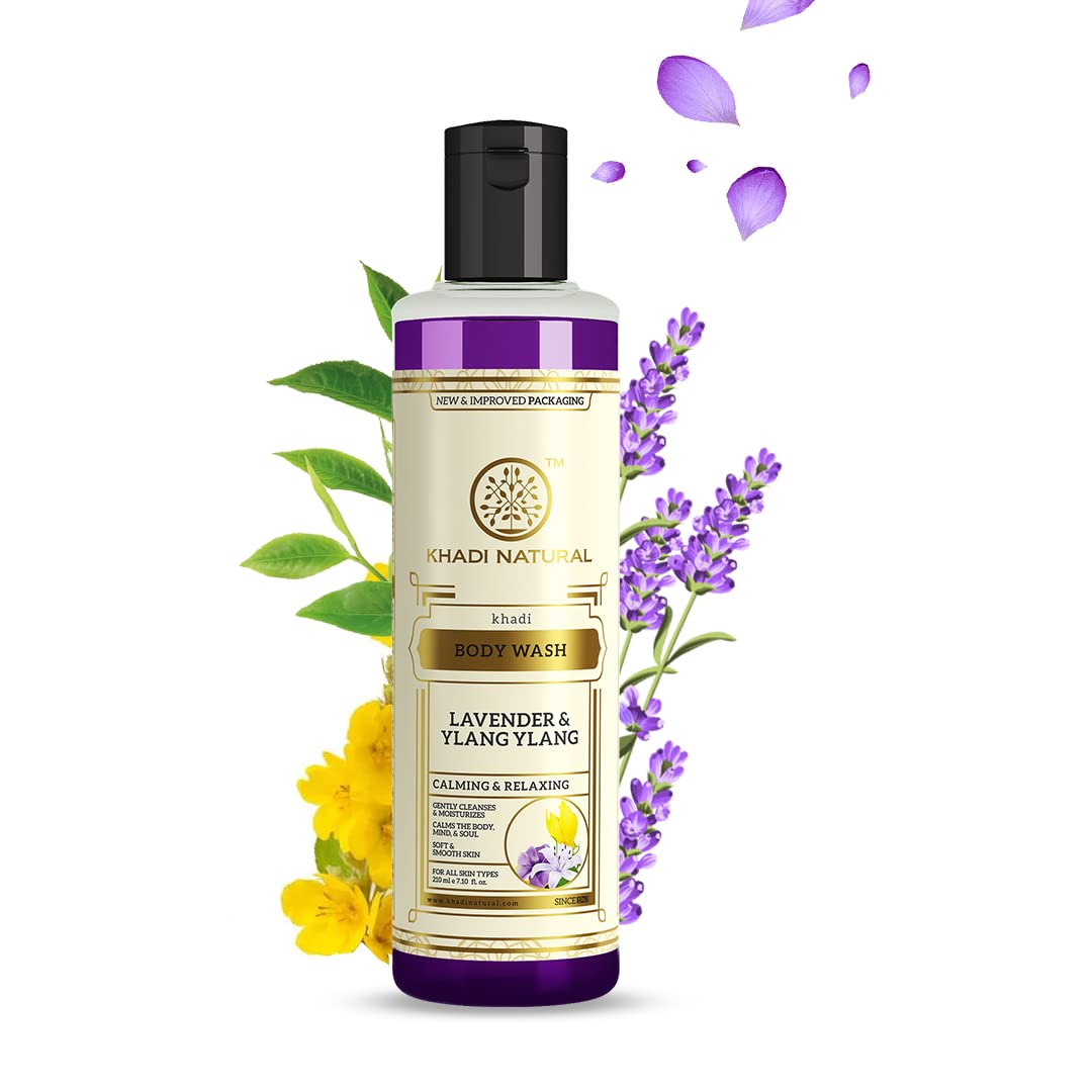 Khadi Natural Lavender & Ylang Ylang Body Wash | Gently cleanses and nourishes| Shower gel that relax senses| Floral fragrance| Suitable for All Skin Types | 210ml-picture-55