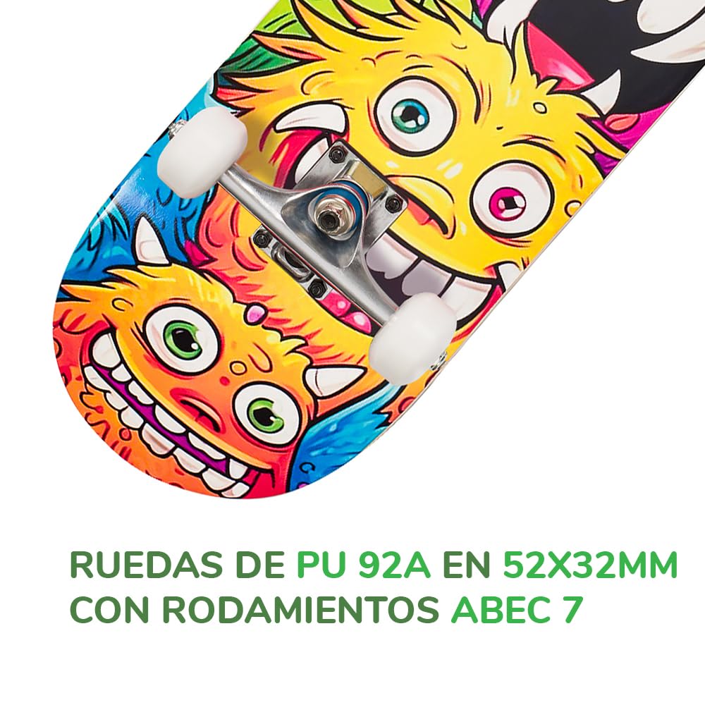 Sawyer Bikes Monopatín Skateboard 78cm x 20cm Niños Adolescentes