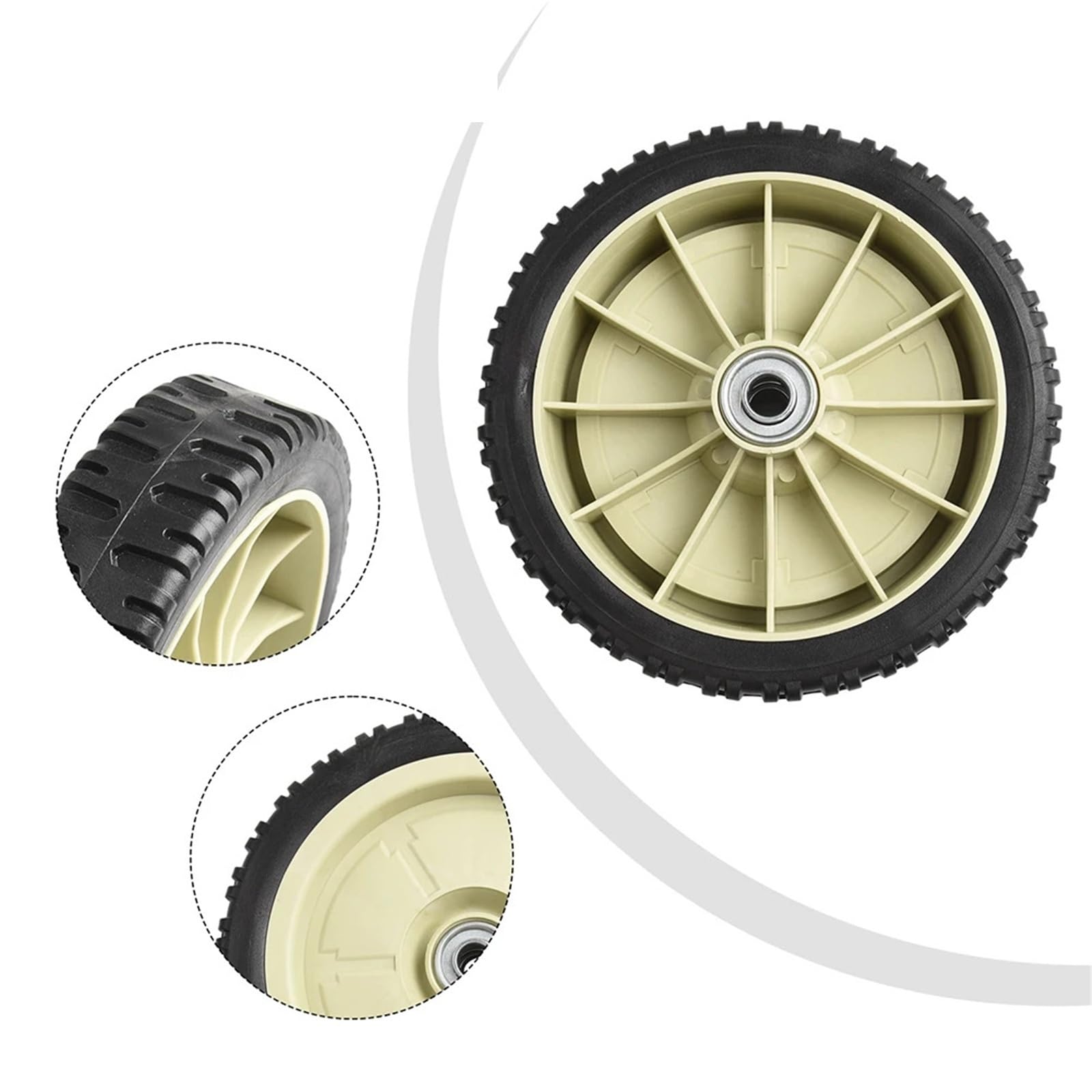 Genérico Compatible con Rueda Delantera de cortacésped de 8 Pulgadas. | 2 uds rueda de goma compatible con piezas de repuesto for cortacésped HRJ216