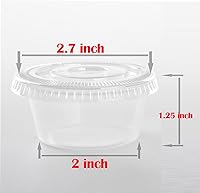 Vista 2 de Golden Apple, 3.25oz 100sets de plástico transparente Jello Shot Souffle Tazas con tapas, taza de muestreo