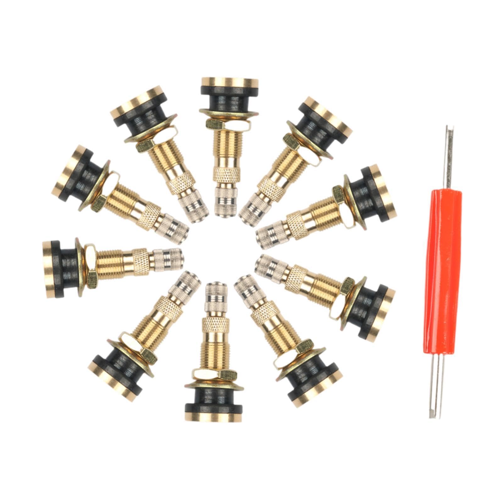 10 Stück Reifenventil TR618A Ventilstamm Schweres Messing Metall Ventilstamm Tubeless Luft Traktoren Austausch Werkzeug für Industrielle Maschinen