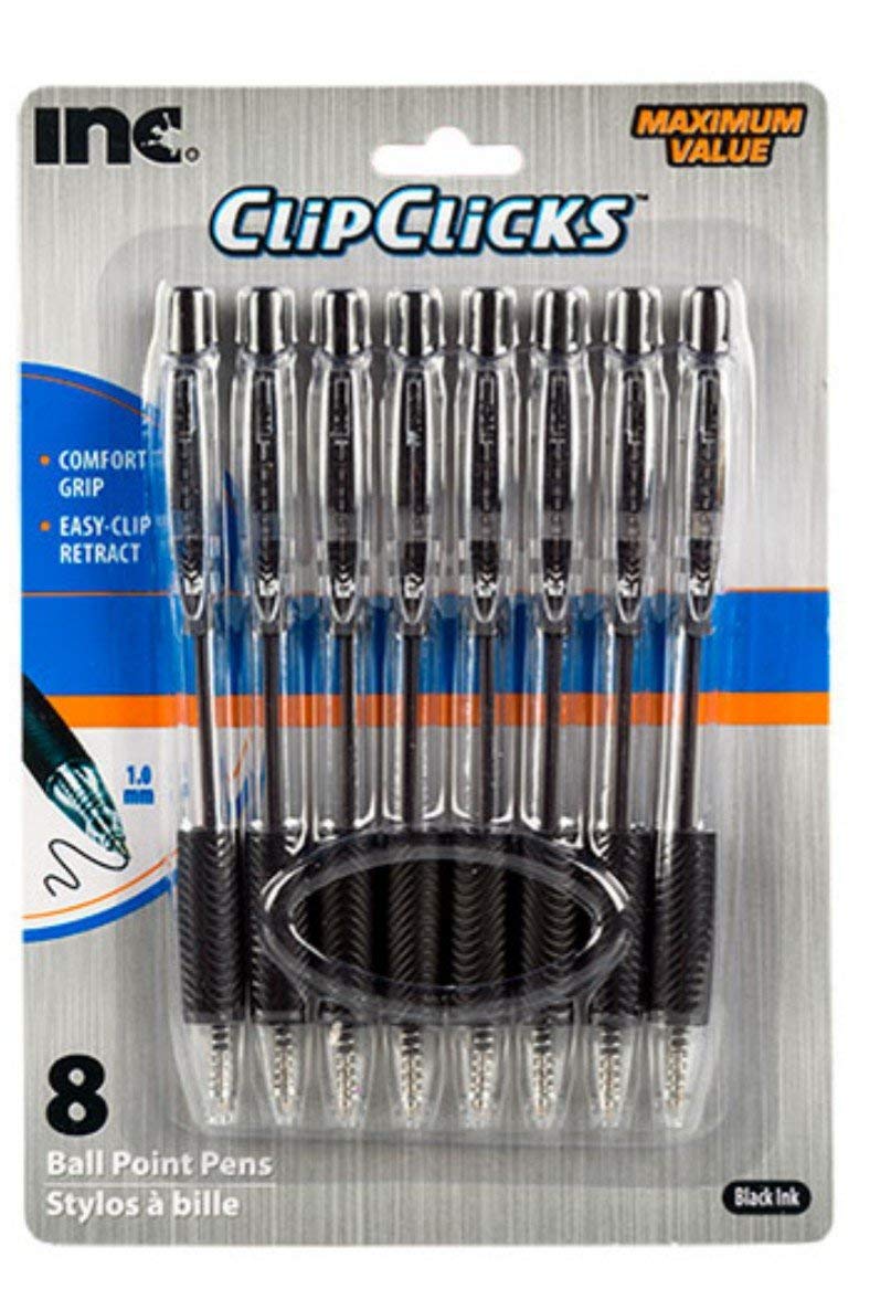 Store. Retractable Ball Point Pens, 1.0 mm Black Ink. Pack of 16