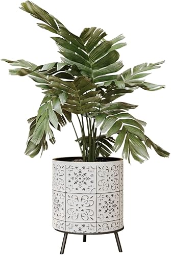 Tristan - Maceta minimalista neutra de estilo moderno blanco y negro con soporte Nyra, macetas SelectBase, maceta de interior, decoración bohemia