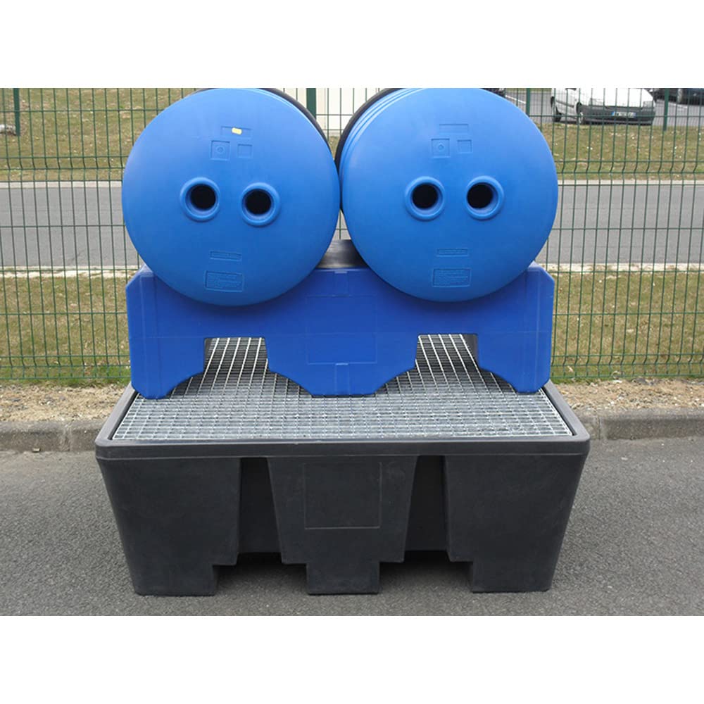 Support double fût 220L bleu - Fabrication française