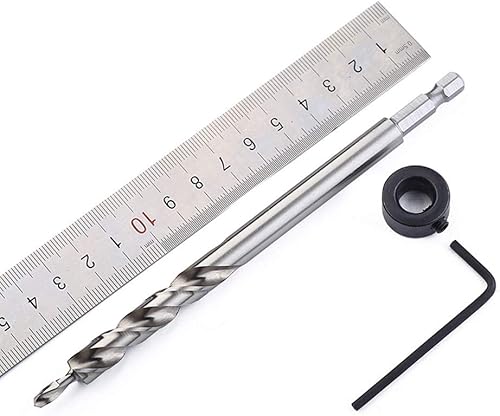 Miniatura 5 de 2 brocas de agujero de bolsillo de 38 pulgadas (0.374 in), broca de paso giratorio HSS con cuello de tope de profundidad para agujero de bolsillo