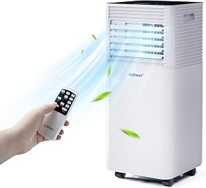 COSTWAY Portable Air Conditioner 8000 BTU AC Unit Spaces up to 230sq ft with Remote Control 24H Timer