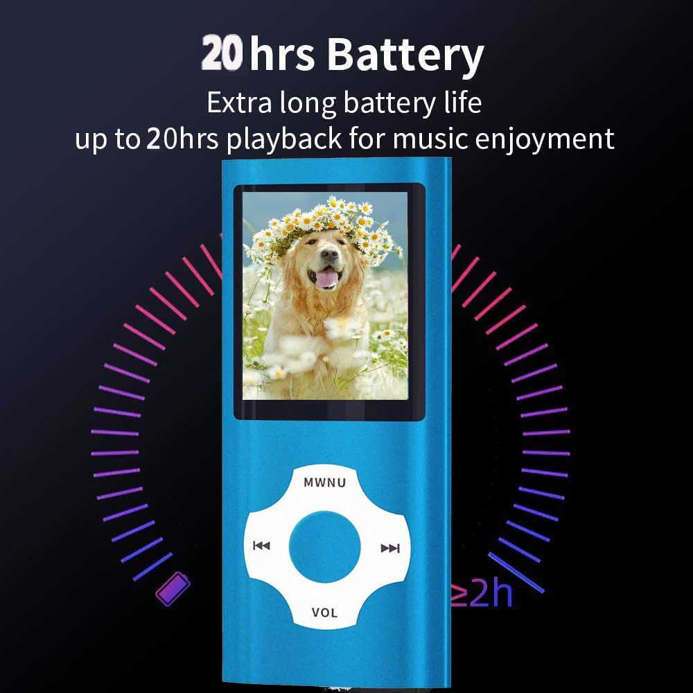 Hotechs MP3-Player/MP4-Player, MP3-Player mit 32 GB Speicherkarte, schlankes Design, digitales LCD-Display, 4,6 cm (1,8 Zoll) Display, FM-Radio