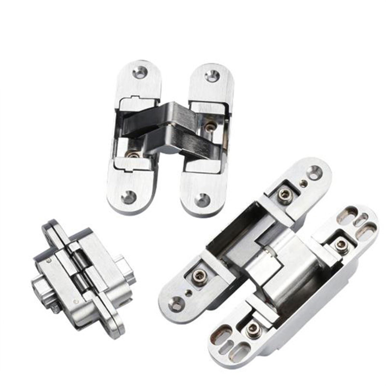 Nvsfzgiyg Rightx30x110 2Pcs 180 Degree Concealed Cross Door Hinges Zinc Alloy Invisible Hinge For Gate Cupboard Furniture Hardware Set(Rightx30x110)