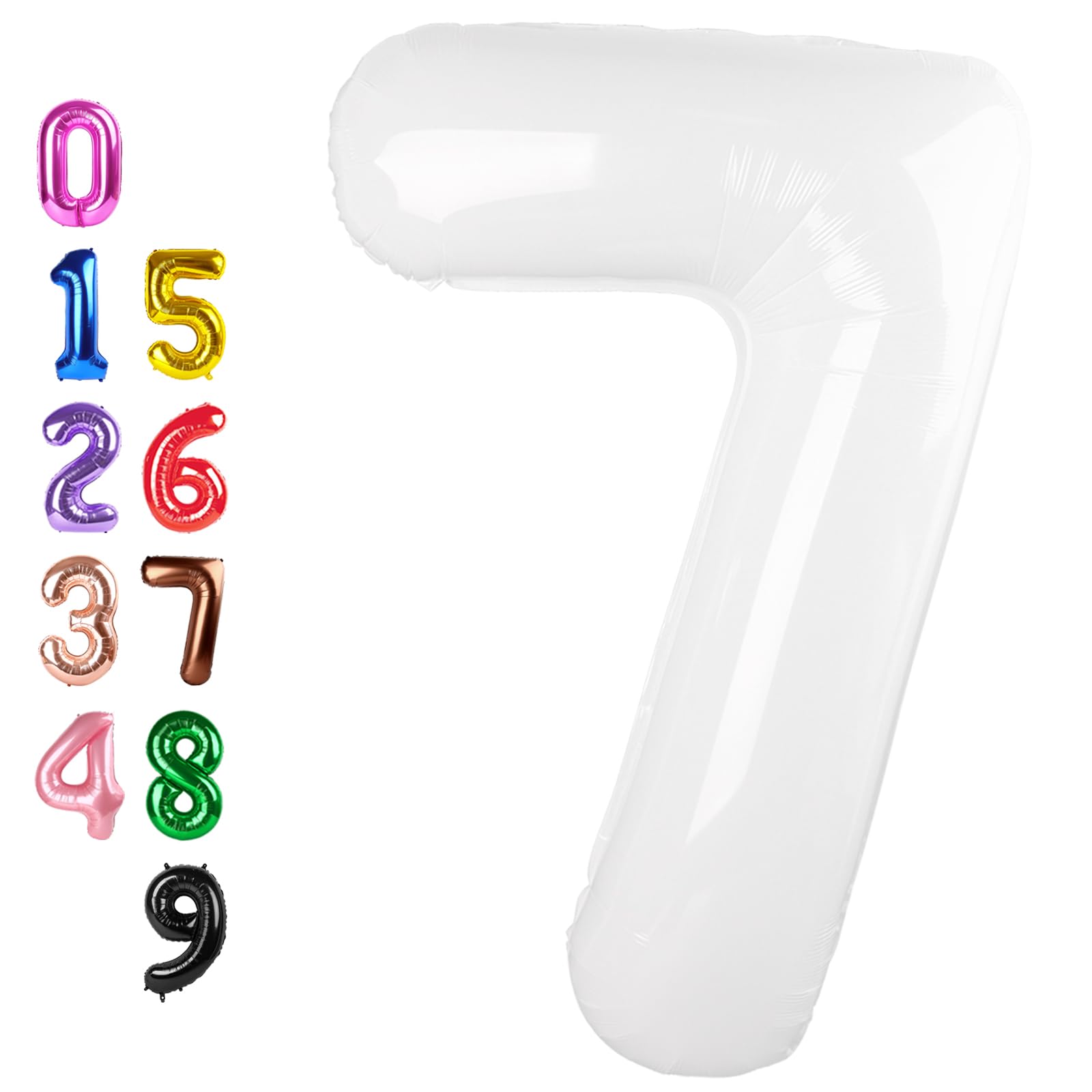 Number Balloons White 7 Balloon 40 inch for 7th Birthday Party Decoration