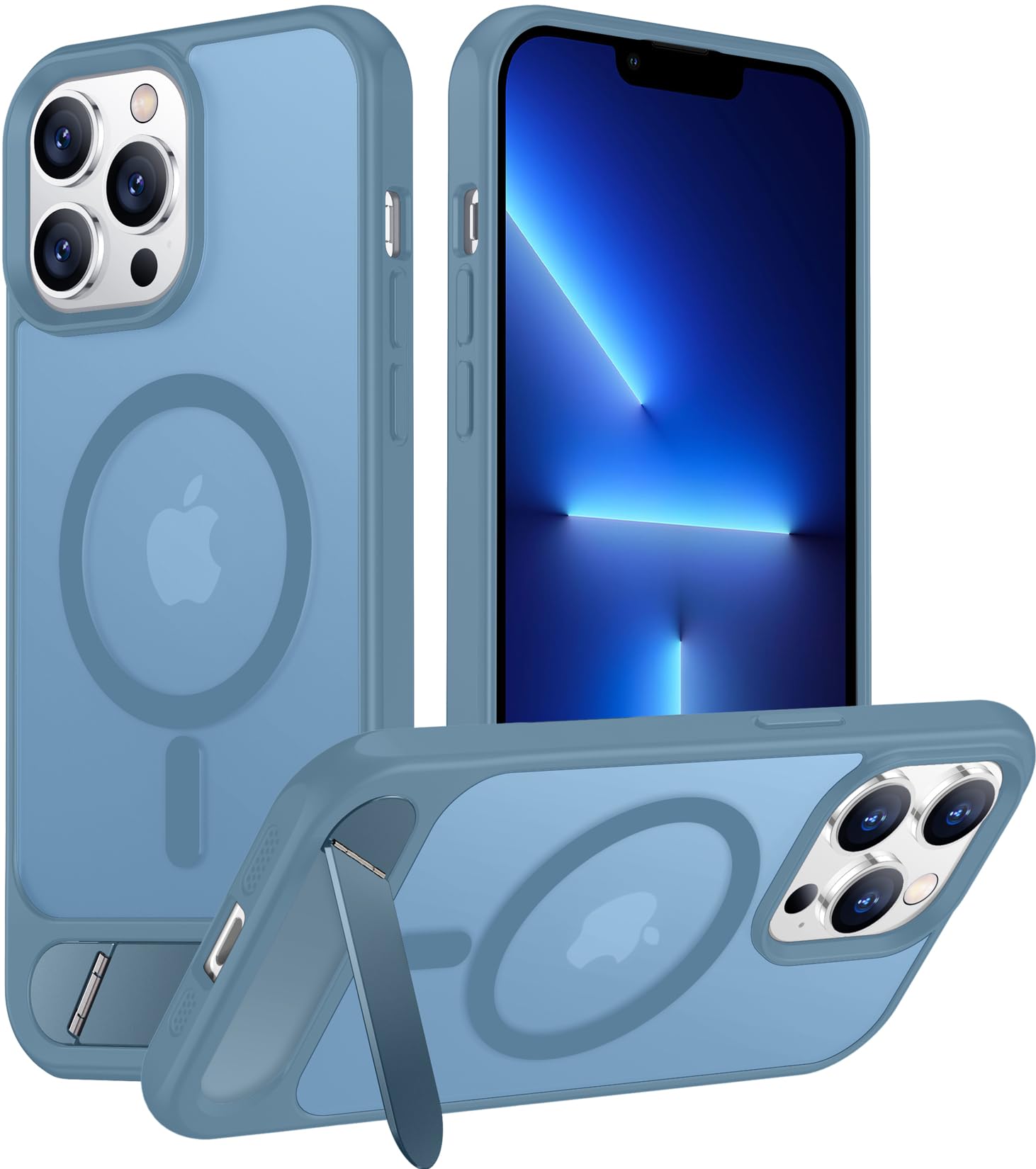 Temdan Magnetic Compatible with iPhone 13 Pro Max Case, [Built-in Invisible Kickstand][Compatible with MagSafe][Military Grade Shockproof] Slim