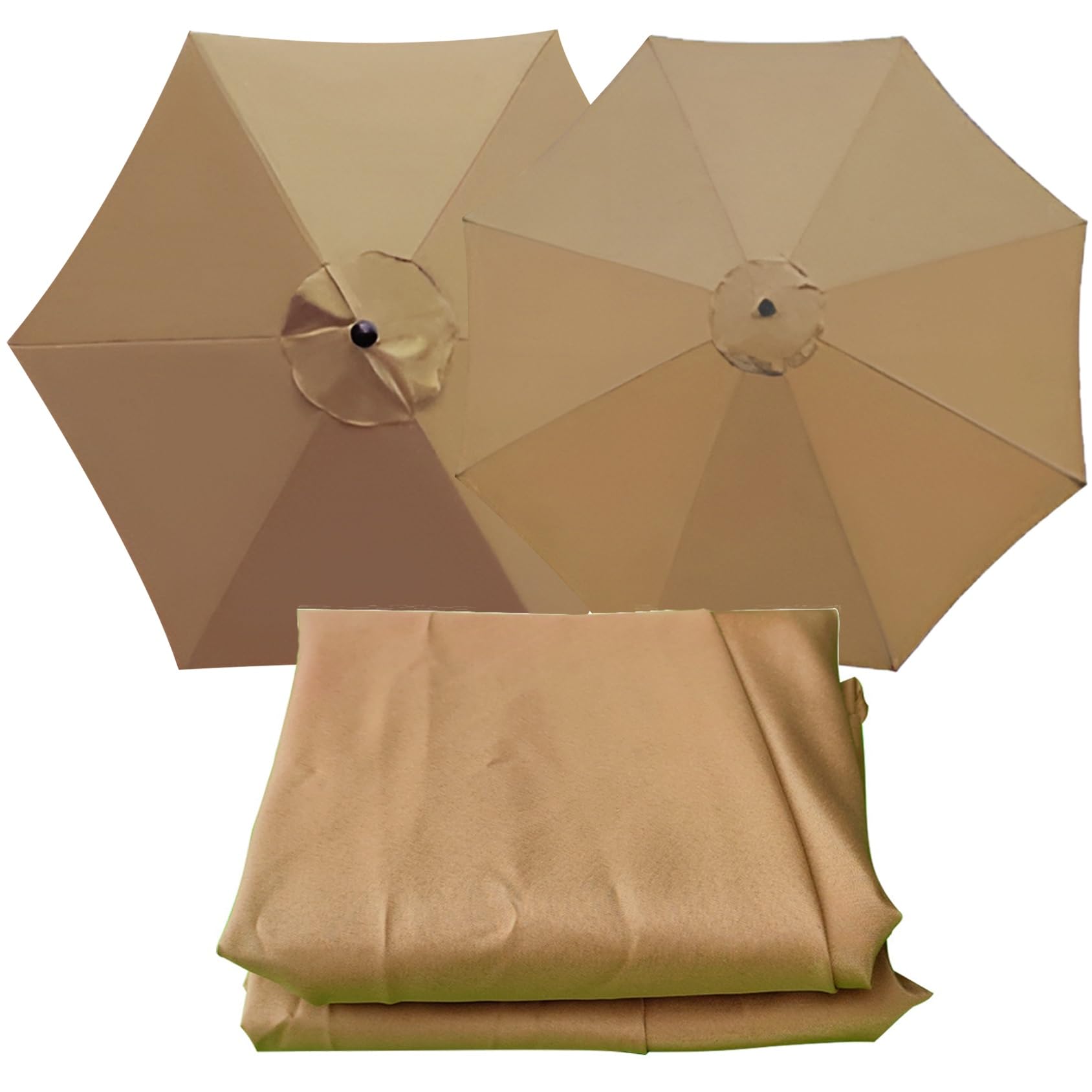 CMJYMX 2.7m 3.0m 3.5m Replacement Parasol Canopy, UV 50+ Cantilever Parasol Top Fabric Cover Sunshade Cloth Fit 6 Ribs/8 Ribs Patio/beach/backyard/swimming Pool Umbrella(Khaki)