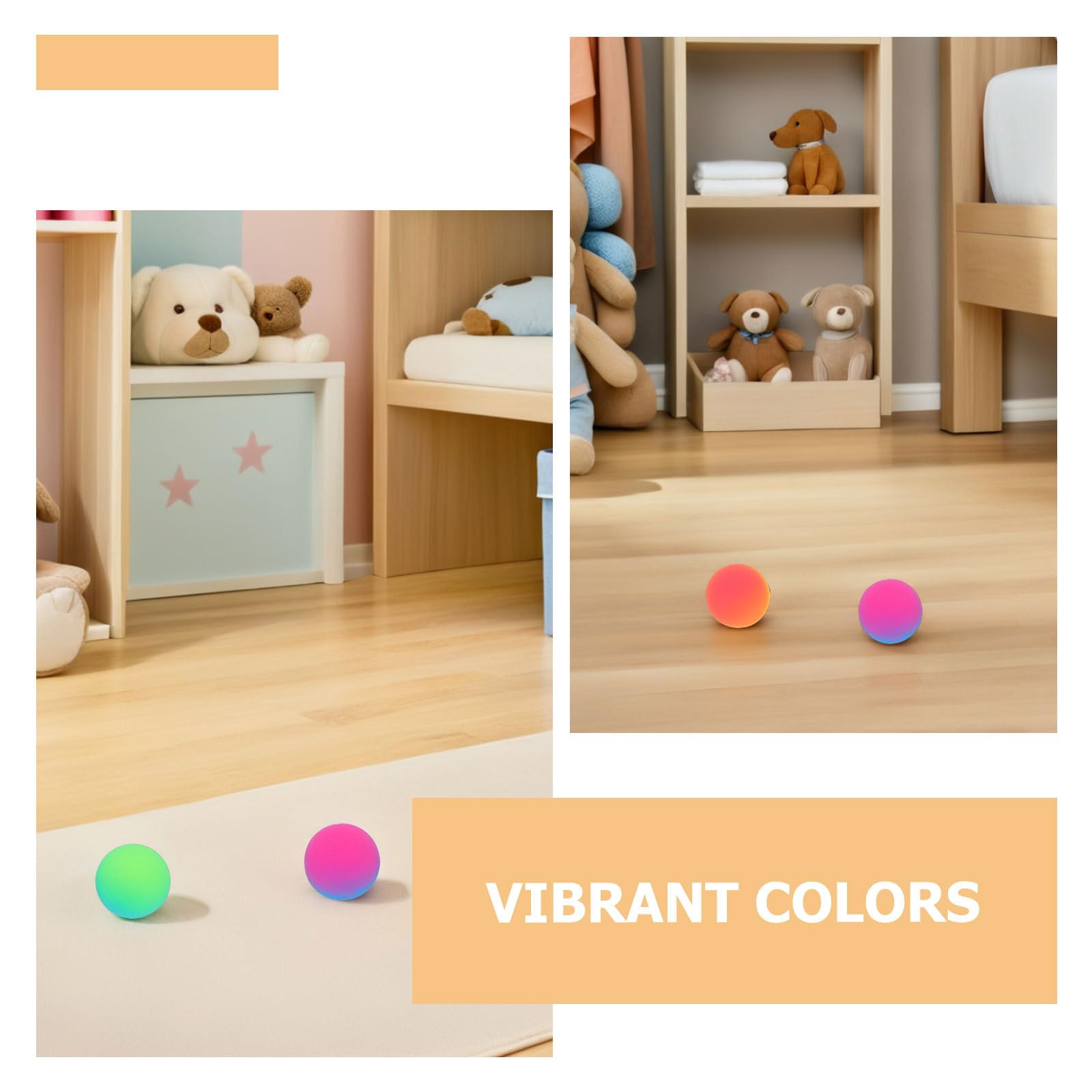 Gatuida Palline Rimbalzanti Bicolore 45 Mm Set 18 Unitá per Bambini Superficie Satinata per Feste e Bomboniere Elastiche e Resistenti Colore Casuale