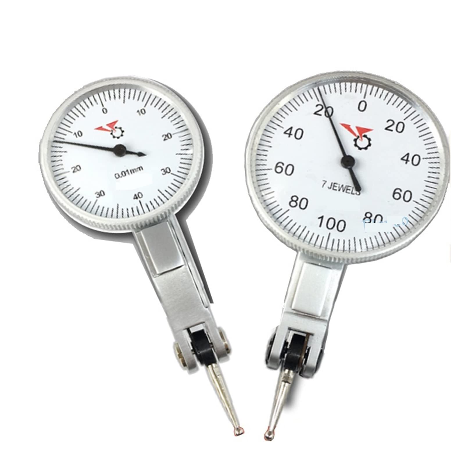 Comparateur 0-0.2 mm Précision du levier 0.002mm Cadran de niveau Échelle Précision Métrique Queue d'aronde Rails 0-0.8mm 0.01mm Cadran Indicateur de test(0-0.2 mmx0.002mm)