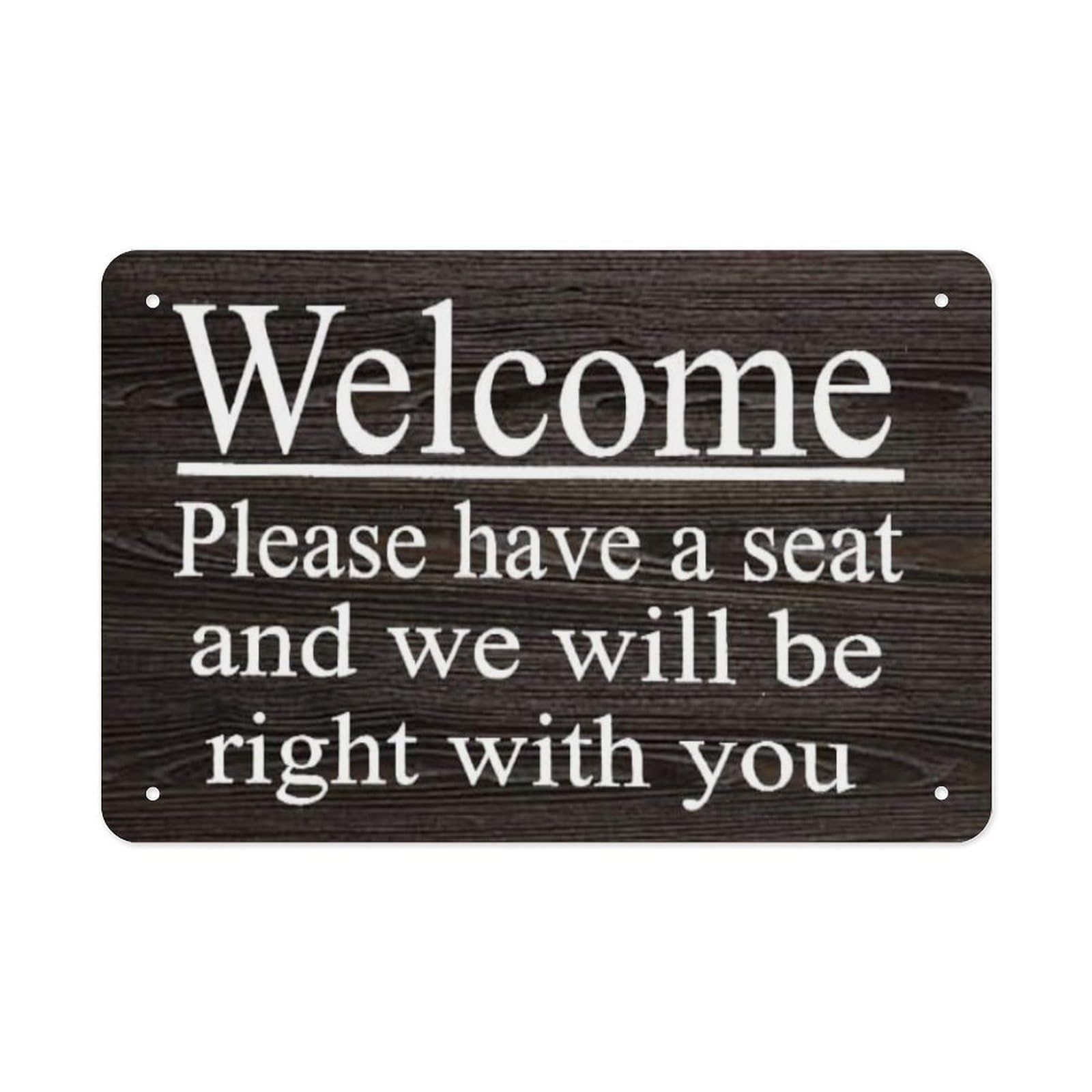 FNYUVNFAF Rustic Welcome Sign Have A Seat Metal Tin Plaque Outdoor Wall Decor for Porch Entryway Office Waiting Room 8 X 12 in