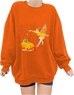 YuzRong Women Tops Long Sleeve Women's Thanksgiving Day Loose Fit Top Warm Casual Sweatshirt Printed Long Sleeve Soft Shirt O-Neck Pullover Tops