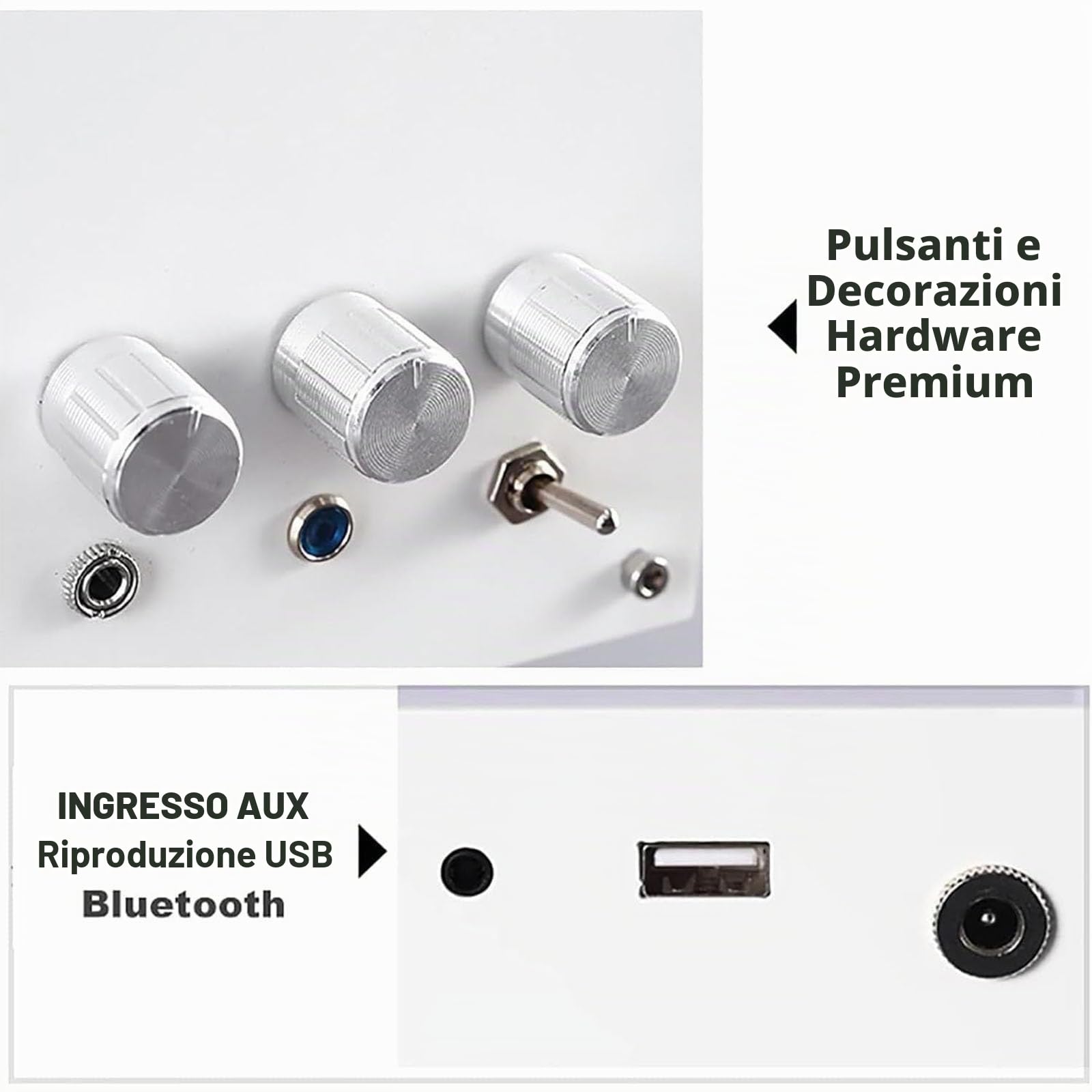 Altoparlante Bluetooth portatile, altoparlante Bluetooth trasparente, supporta Bluetooth, USB, riproduzione AUX, offre una qualità del suono pura e naturale, per uffici, bar e mostre d'arte