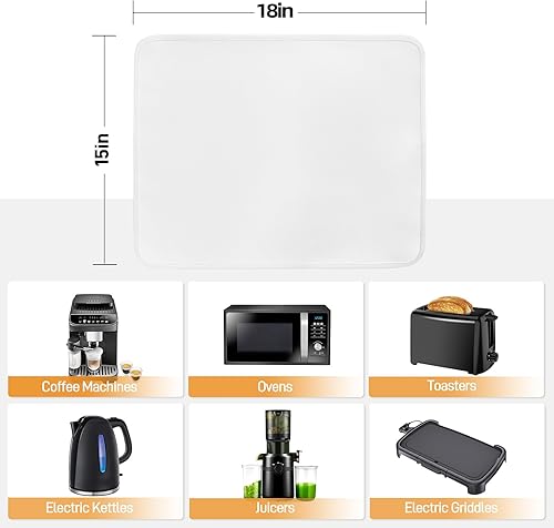 Miniatura 4 de Alfombrillas resistentes al calor para encimera - Alfombrillas resistentes al calor ignífugas de 15x18 pulgadas para freidora de aire - Juego de 2