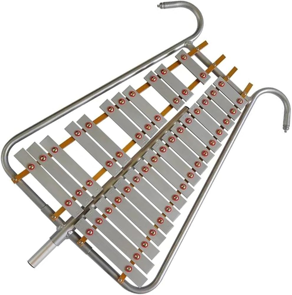 Glockenspiel in alluminio a 27 toni per principianti, xilofono portatile da marcia con campane in metallo, strumento a percussione ideale per l'educazione musicale e le esibizioni all'aperto