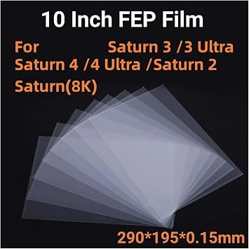 ELEGOO Saturn 3/4/2 Series UV Resin 3D Printer Compatible 10 Inch FEP Release Film 290x195x0.15mm 5pcs