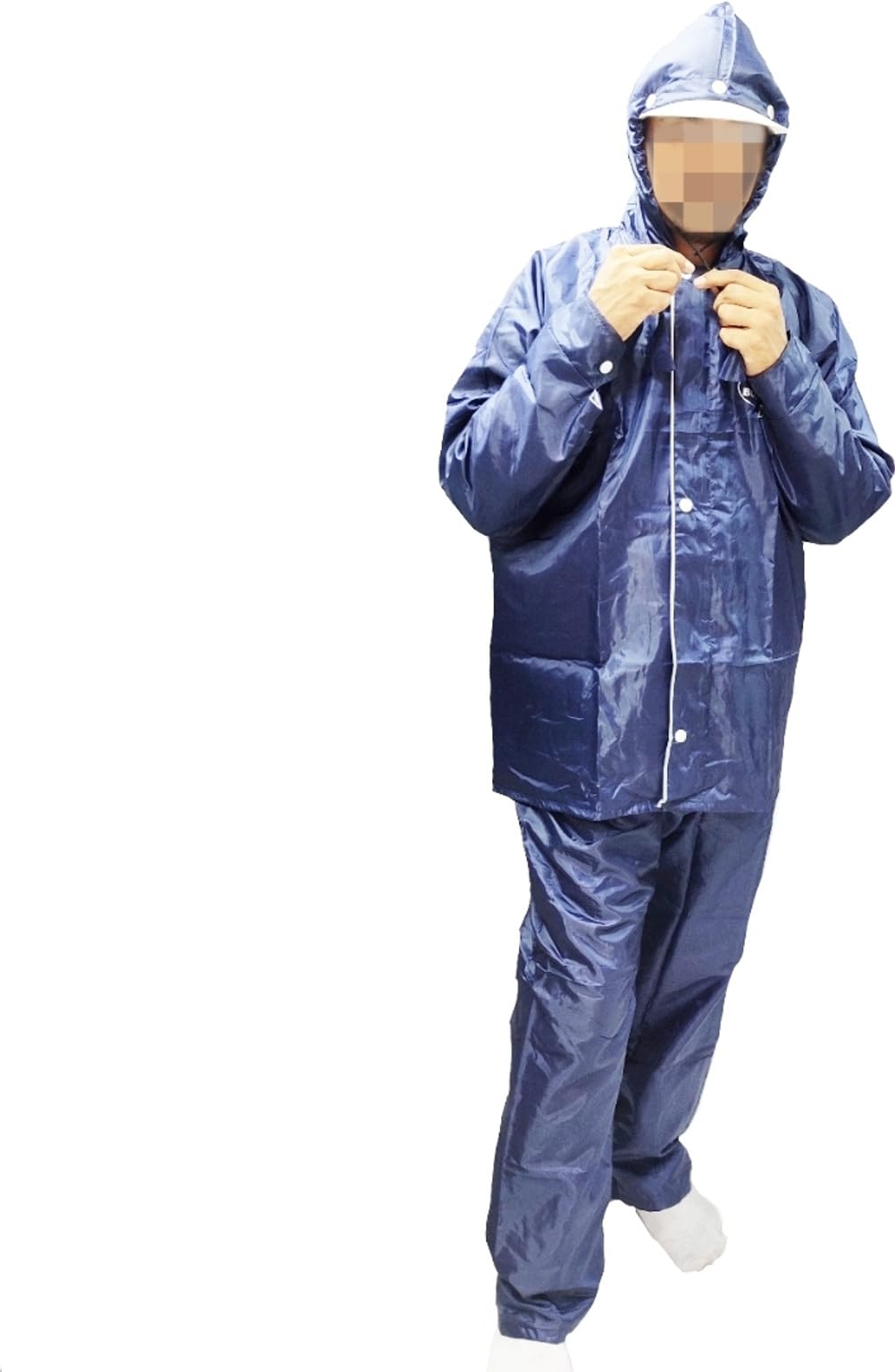Waterproof Raincoat for Men with Hood | Unisex Reusable Transparent Rain Wear | Lightweight Full Sleeve Poncho with Button Closure for Travel, Camping & Hiking (Blue)-image-35