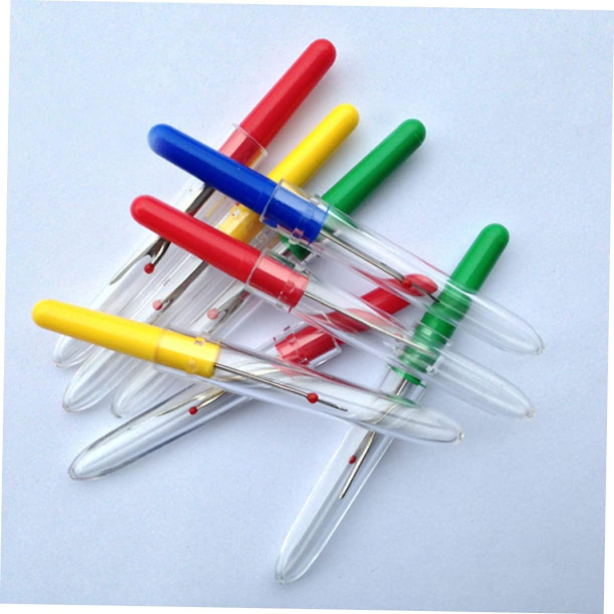 IWOWHERO Sewing Thread Unpicker Seam Ripper Handle 24pcs Plastic Large Cap for Easy Seam Ripping and Stitching Random Color