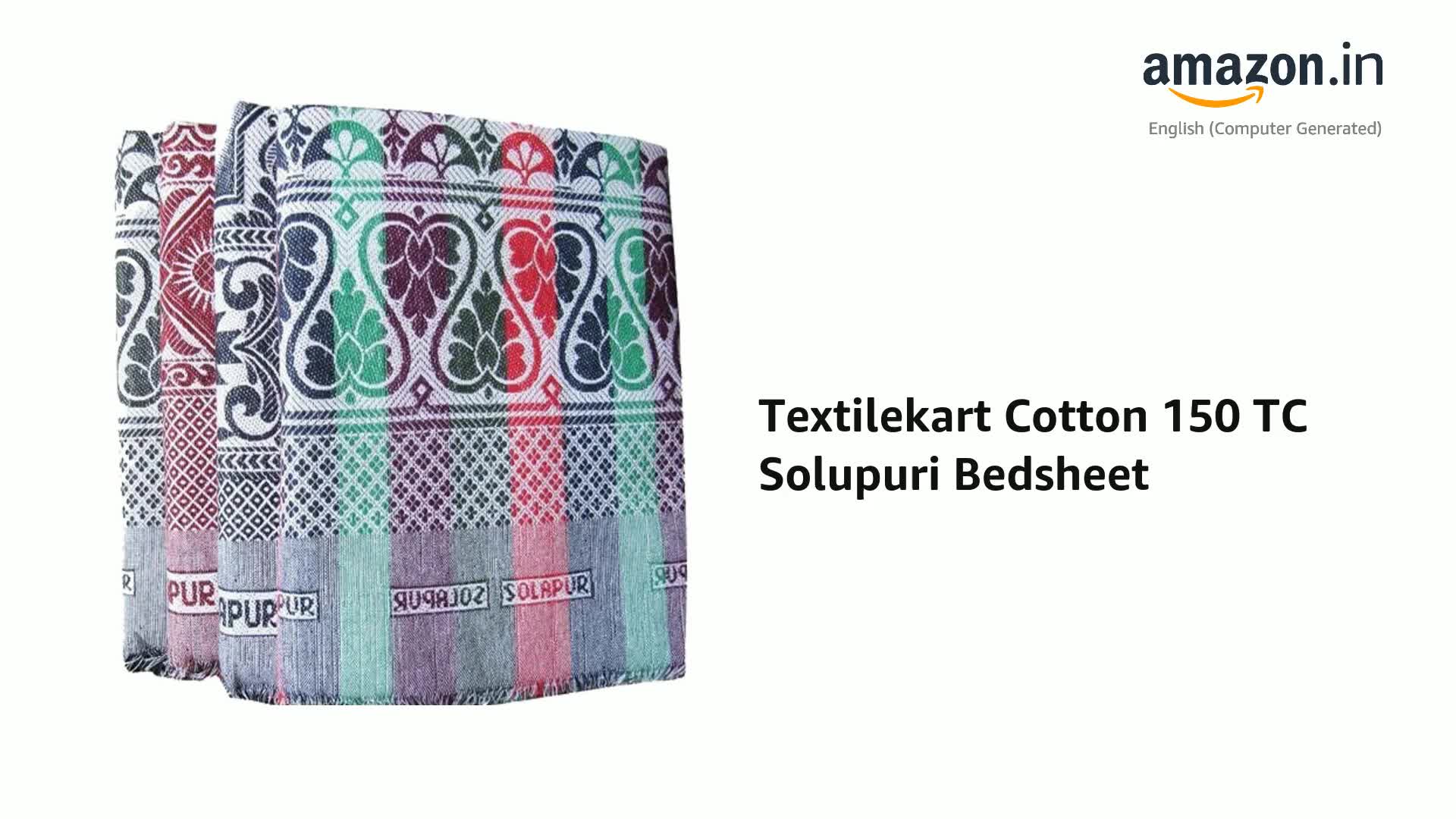 Textilekart Cotton 150 TC Solupuri Bedsheet (Multicolour) Standard, Reversible Pack of 1| TC - 150,Paisley