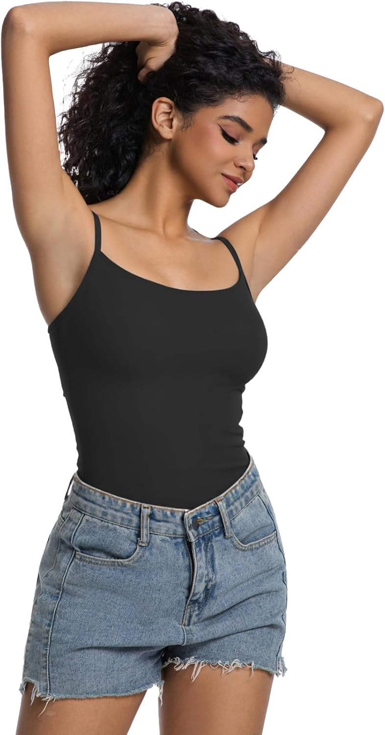 Women’s Sexy Square Neck Camisole Top Adjustable Spaghetti Strap Double Lined Slim Fit Tank for Casual Going Out - Image 6