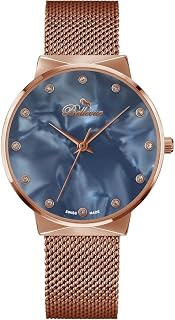 Women's Analogue Quartz Watch with Metal Strap B.11, blue, 33MM, bracelet