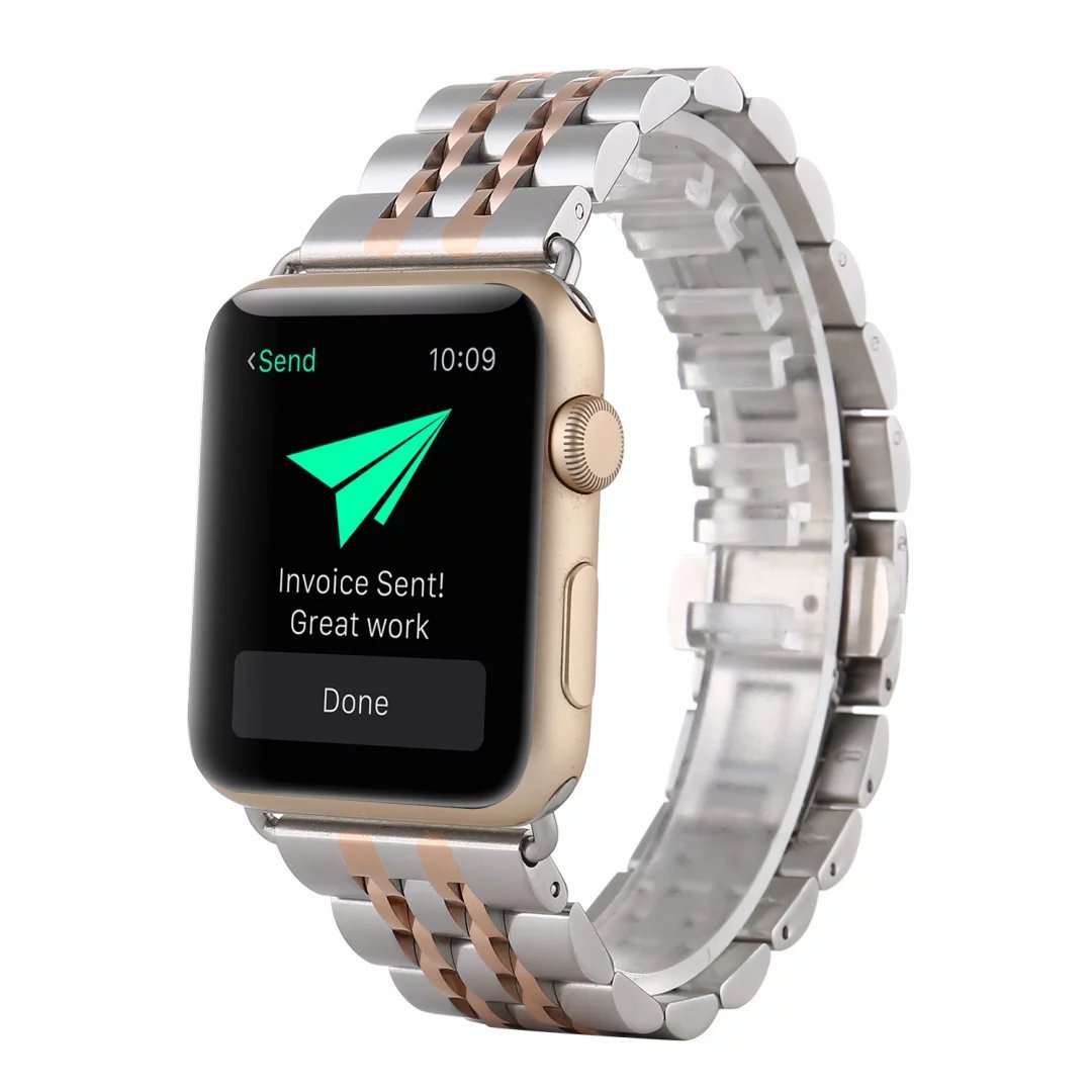 MeShowTCSHOW 38mm Solid Stainless Steel Metal Replacement Classic Band Metal Clasp Classic Buckle Compatible Apple iWatch Sport & Edition 38mm