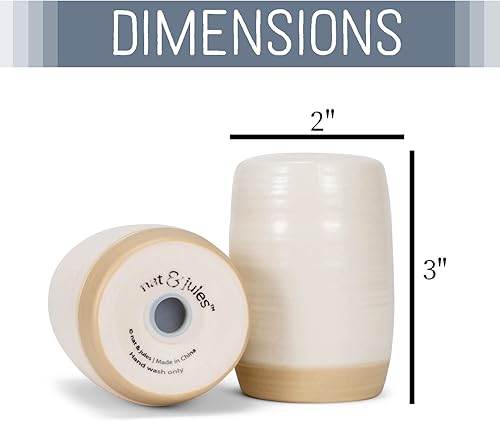 Vista 50 de Nat & Jules - Salero y pimentero de cerámica (3 x 2), color negro