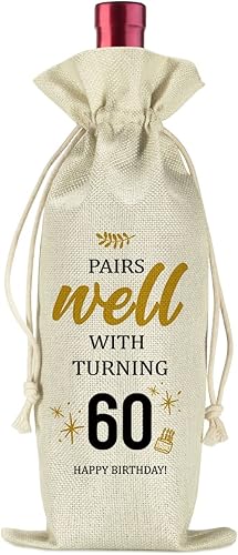 Miniatura 1 de Ideas de regalo de cumpleaños n. 60 para mujeres y hombres, decoraciones de cumpleaños n. 60 y 60 años, bolsa de vino, feliz cumpleaños n. 60,